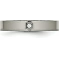 thumbnail image 5 of Chisel Titanium Polished with CZ 4.2mm Flat Comfort Fit Band - Ring Size 7.5, 5 of 8
