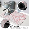thumbnail image 4 of Pink Palm Leaves Dish Drying Mats for Kitchen Counter, Tropical Botanical Modern Minimalist Absorbent Coffee Bar Mat with Non-slip Rubber Backed Quick Drying Dish Rack Pad 16"x24", 4 of 9