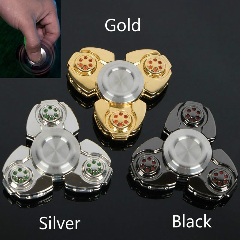 Colourful Gyro Hand Finger Fidget Spinner Toys Focus EDC For adults Gift Silver 