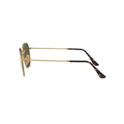 Ray-Ban Hexagonal Flat Lenses Sunglasses, Classic Geometric glasses, Arista Gold/G-15 Green, Size 51
