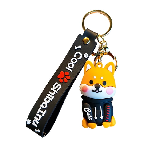 Cachorro de dibujos animados Llavero Pvc Corgi Muñeca Colgante Lindo Cachorro Coche Llavero