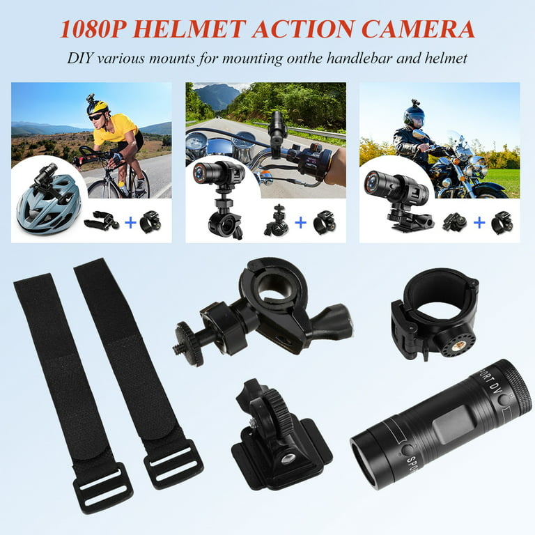 MDHAND Full HD 1080P Sport Action Camera, Mini Sports DV Camera, Bike  Motorcycle Helmet Action DVR Video Camera Perfect for Outdoor Sports MS-F9