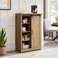 thumbnail image 4 of 5 Big Drawers & Sliding Barn Door Dresser Farmhouse Cabinet Adjustable Shelves Modern Tall Storage, 4 of 12