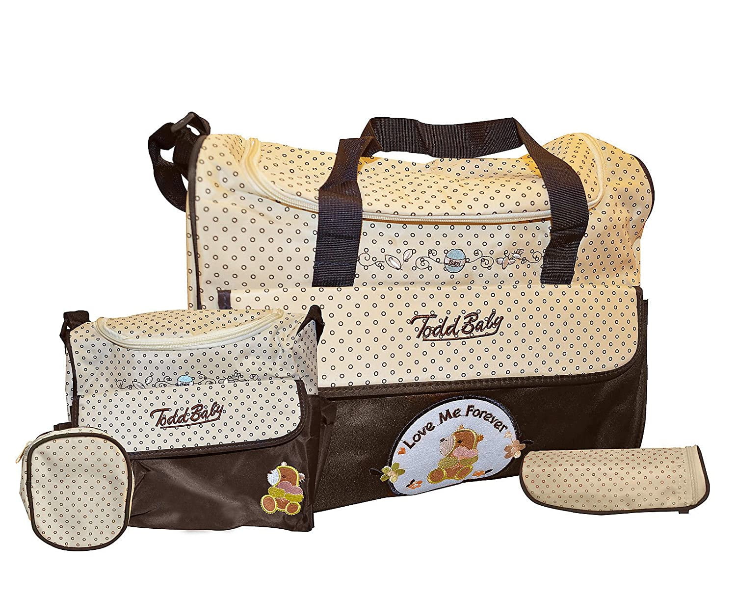 Todd Linens Brand New 5pc Bottle Food Bag Holder Set Diaper Nappy