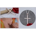 thumbnail image 4 of Dazzlingrock Collection Round White Diamond Cross Pendant for Women with 18 Inch Silver Chain (0.30 ctw, Color I-J, Clarity I2-I3) in 10K Rose Gold, 4 of 6
