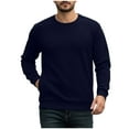thumbnail image 3 of VBTAPA Men's Crewneck Sweatshirts Loose Casual Hoodless Pullover Long Sleeve with Pockets Navy S, 3 of 8