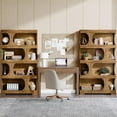 thumbnail image 2 of Tribesigns 71" 4-Tier S-Shaped Bookcase Set of 2 - Wood Decorative Storage Shelf, Modern Brown Freestanding Display Unit, 2 of 7