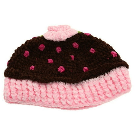 San Diego Hat Company - Infant Knit Beeanie - Brown Cupcake W/Pink - 0-6