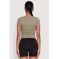 thumbnail image 5 of Women's Ruched Crew Neck Cropped Tee, 5 of 5