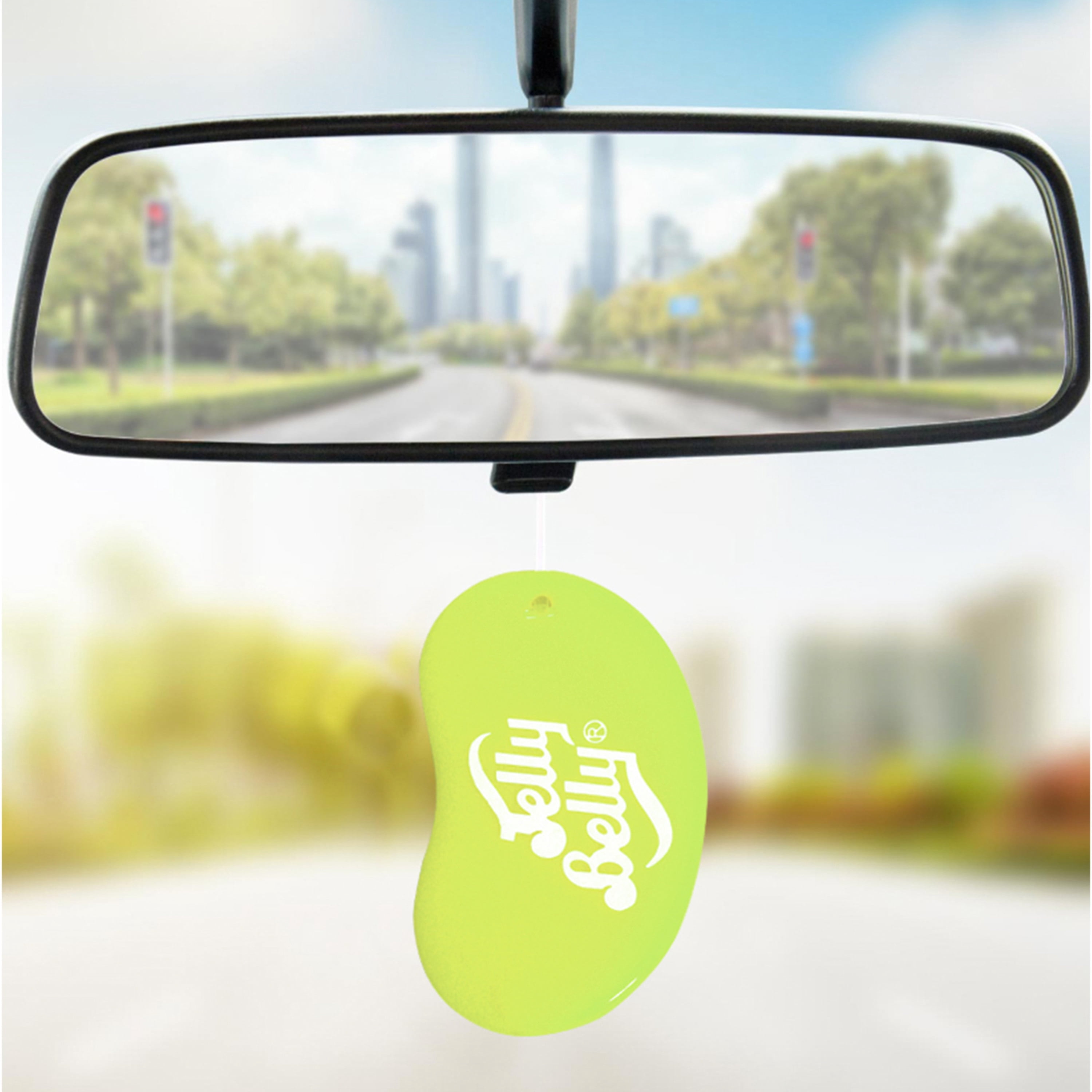 Jelly Belly Hanging Gel Car Air Freshener (Juicy Pear Scent, 1 Pack)