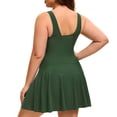thumbnail image 6 of UJNDER One-Piece Swimsuit for Women Plus Size Printing Shaping Swim Dress with Backless Design for Conservative Coverage Bathing Suits for Women Army Green XL, 6 of 6