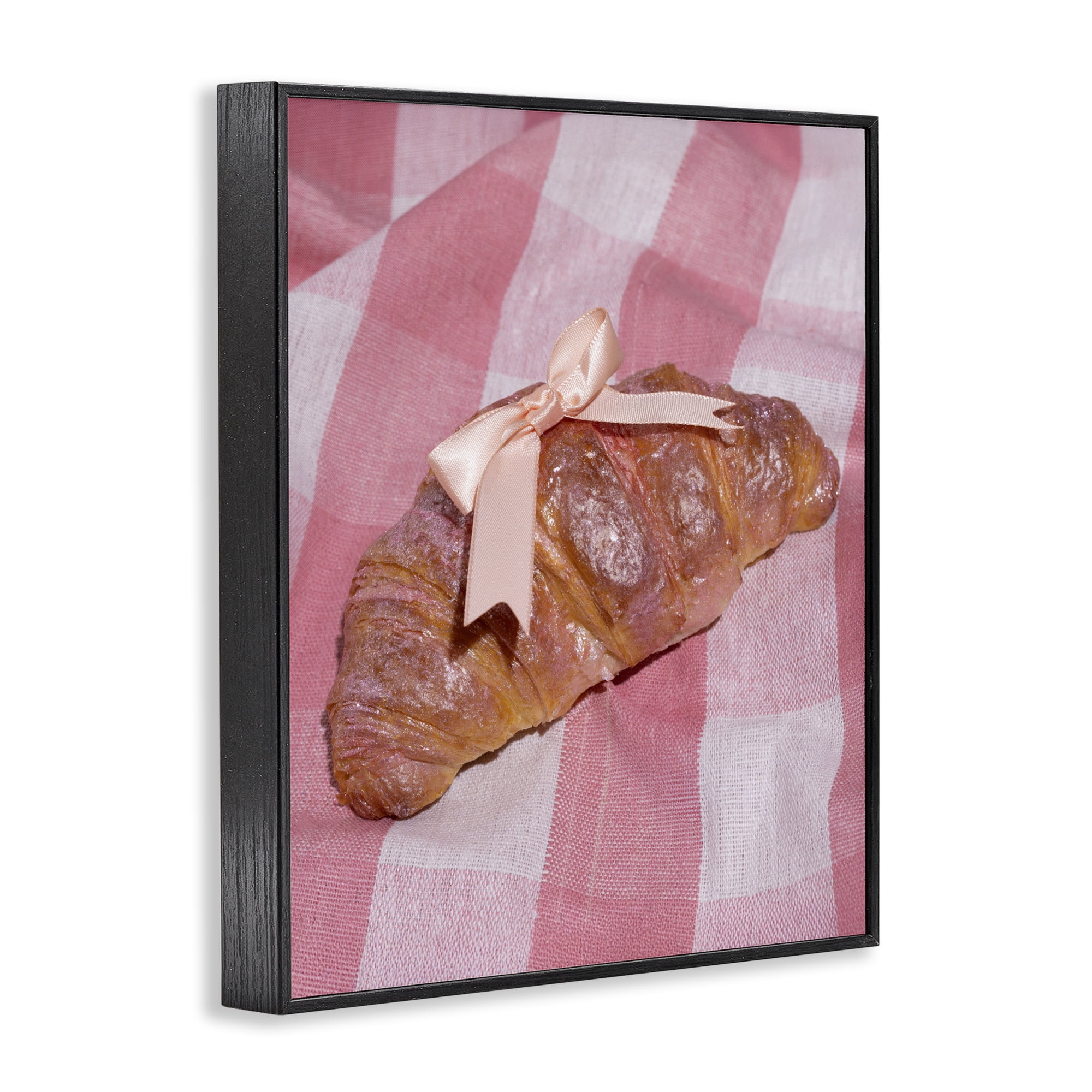 Stupell Industries Glam Ribbon Croissant Black Framed Giclee Art, design by LISH Creative