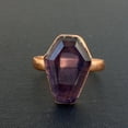 thumbnail image 5 of Natural Amethyst Gemstone Unisex Ring, Statement Ring, Men's Women's Dad Mom Husband Wife Gifts, Promise Ring, Rose Gold Plated February Birthstone Ring (amethyst-Rose Gold, Size 7), 5 of 9