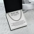 thumbnail image 2 of To My Son Necklace, Cuban Link Chain - Stainless Steel/ Yellow Plated - Message Card & Gift Box, 2 of 5