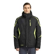 Krumba Men's Sportswear Outdoor Waterproof Windproof Hooded Ski Jacket Black L