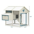 thumbnail image 5 of 55" Wooden Chicken Coop, Chicken Cage with Waterproof PVC Roof, Nesting Box, A PVC Roof and Openable Lid, Large Hen House with Removable Bottom for 6-8 Chickens, Whte, 5 of 6