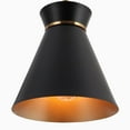 thumbnail image 4 of Savonnerie Modern Farmhouse 5-Light Black Gold Chandelier Pendant Light with Metal Shades - 23" D x 9" H, 4 of 5