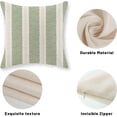 thumbnail image 6 of Sage Green Polka Dot Pillow Covers 20x20 Inch Set of 2 Boho Striped Decorative Throw Pillow Covers Modern Abstract Geometry Decorations Outdoor Pillow Cases Linen Cushion Cases for Sofa Couch, 6 of 6