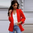 thumbnail image 2 of Gubotare Blazers for Women Business Casual Womens Casual Blazer Jacket Pockets Long Sleeve Open Front Button Work Office Blazer Jacket Suit (Red,XXL), 2 of 3