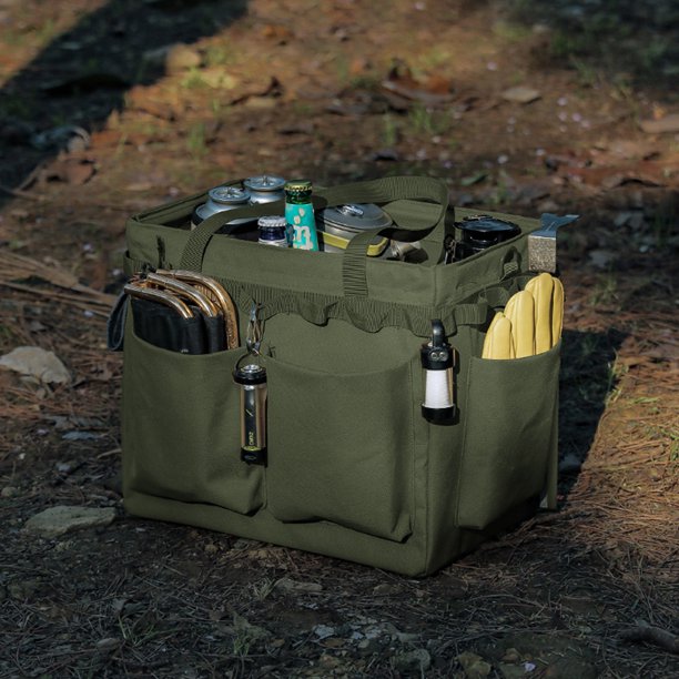 Bolsa de almacenamiento para camping, organizador de gran capacidad para exteriores, bolsa de picnic plegable multifuncional para senderismo, picnic y viajes.
