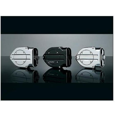 Trap Door Snails Kuryakyn 9971 Blood Groove Hypercharger - Black Body with Black Blood Groove Trap Door and Black Butterflies ()