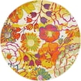 thumbnail image 1 of Unique Loom Tapis de Jardin Floral Lyon 8' x 8' Rond Ivoire/jaune, 1 of 2