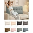 thumbnail image 4 of Triangular Solid - Color Reading & Bed Rest Pillow with Side Pocket, 39.7"×4.7"×15.7" Corduroy Ergonomic Backrest Wedge for Sitting in Bed, Versatile Lumbar Support, Vacuum - Revivable Plushness, 4 of 4