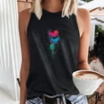 thumbnail image 2 of High Neck Tank Tops for Women Summer Sleeveless Cute Heart Print Tops Casual Loose Trendy Shirts (L, Black), 2 of 5