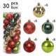 thumbnail image 2 of 30 bolas navideñas para decorar árboles, bolas navideñas de plástico, decoración navideña para fiestas (rojo + verde + dorado)., 2 of 5