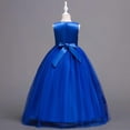 thumbnail image 6 of ATOGUTA Homecoming Dresses for Teens Blue Sleeveless Tulle Long Formal Wedding Pageant Party Fancy Princess Ball Gown Dresses 5T-15, 6 of 7