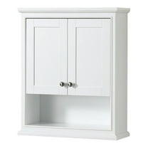 Pemberly Row Wood Bathroom Wall-Mounted Storage Cabinet in White
