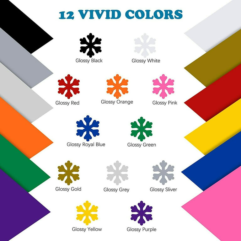 Glossy Permanent Adhesive Vinyl Sheet -12x12 7 Pack – HTVRONT