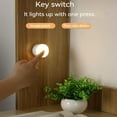 thumbnail image 1 of 3 Color LED Night Light Battery Powered Convenient Mini Round Night Lamp Suitable For Home Bedroom Cabinet Wardrobe Battery Powered, 1 of 5