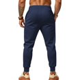 thumbnail image 6 of Men's Tapered Jogger Sweatpants, Drawstring Elastic Waist Outdoor Working Pants, Fall Slim Fit Solid Color Casual Trousers with Pockets Navy 3XL, 6 of 6
