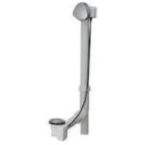 TurnControl Bath Waste & Overflow, Polished - Cable Operated Tub Drain with Trim Kit - Fits 17-24" Deep Tubs - Manual Actuation