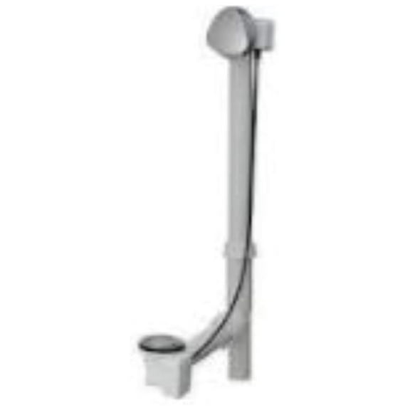 TurnControl Bath Waste & Overflow, Polished - Cable Operated Tub Drain with Trim Kit - Fits 17-24" Deep Tubs - Manual Actuation