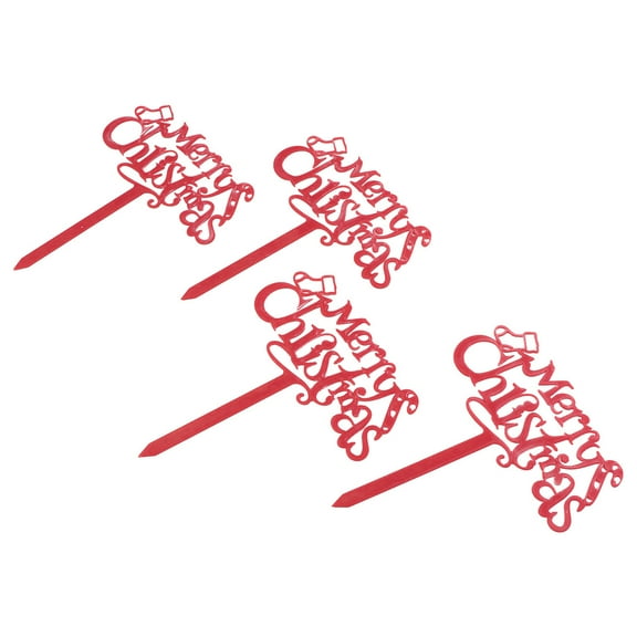 GOOHOCHY  10 Pcs Cake Insert Topper Christmas Food Decor Decorations Red