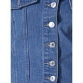 thumbnail image 5 of INSPIRE CHIC Women's Denim Corset Button Front Raw Hem Smocked Back Crop Tube Tops S Blue, 5 of 5