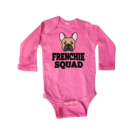 

Inktastic Dog Frenchie Squad Gift Baby Boy or Baby Girl Long Sleeve Bodysuit
