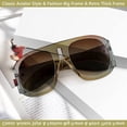 thumbnail image 5 of FEISEDY Oversized Aviator Round Sunglasses Women Multi Tinted Thick Frame Vintage Modern Shades B2745, 5 of 13