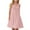 Pink, variant on Fesfesfes Girls'Summer Solid Color Short Sleeve Crew Neck Elastic Waistband Dress with Pockets Casual Comfortable Cotton Blend Dress for Kids(Pink,5-6 Years)