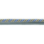 3/8" (1cm) Decorative Twisted Rope Cord Trim with Lip # 0038PR,, Slate Blue #9132 (Cobalt Blue, Light Grey, Taupe Grey) Sold By The Yard (36"/3 ft/0.9m)