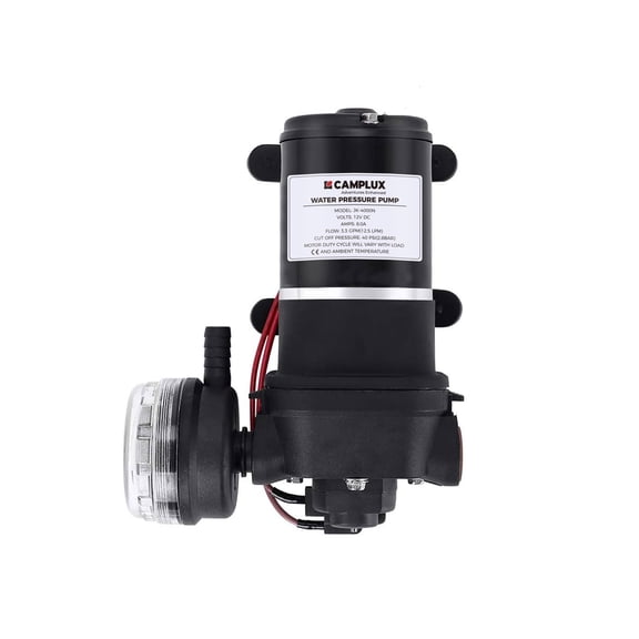 CAMPLUX 12V Water Pump 3.3GPM,Water Pressure Diaphragm Pump Set 40PSI,12.5LPM for RV, Camper