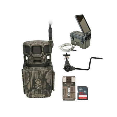 Stealth Cam Revolver Pro 2.0 360-Degree 40MP Cellular Camera 1440p Video Resolution (Brown) Bundle with Holder Auxiliary Power Pack Memory Card and SD Reader (5 Items)
