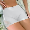thumbnail image 2 of Oksale Womens Boyshorts Underwear Stretchy Faux Silk Panties Soft Comfortable Breathable Lace Seamless Panty Briefs White L, 2 of 7