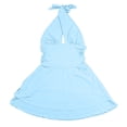 thumbnail image 7 of Lovzfmll Women's Cocktail Dress, Halter Neck Sleeveless with Low Back, Relaxed Fit Party Mini Dress Light Blue, L, 7 of 7