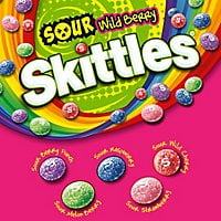 Skittles Limited Edition Wicked For Good Sour Wild Berry Candy - 7.2 Oz Bag - Pack of 2