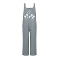 thumbnail image 4 of Conairie Bib Overalls Women Dandelion Print Loose Beach Vacation Trendy Jumpsuits Wide Leg Pants With Pockets Dark Gray XL, 4 of 4