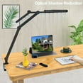 thumbnail image 4 of Desk Lamp with Clamp, Architect Led Desk Lamp for Home Office with Remote Control, 24W Ultra Bright Auto Dimming Computer Light Adjustable Table Light for Working Workbench (Remote), 4 of 5