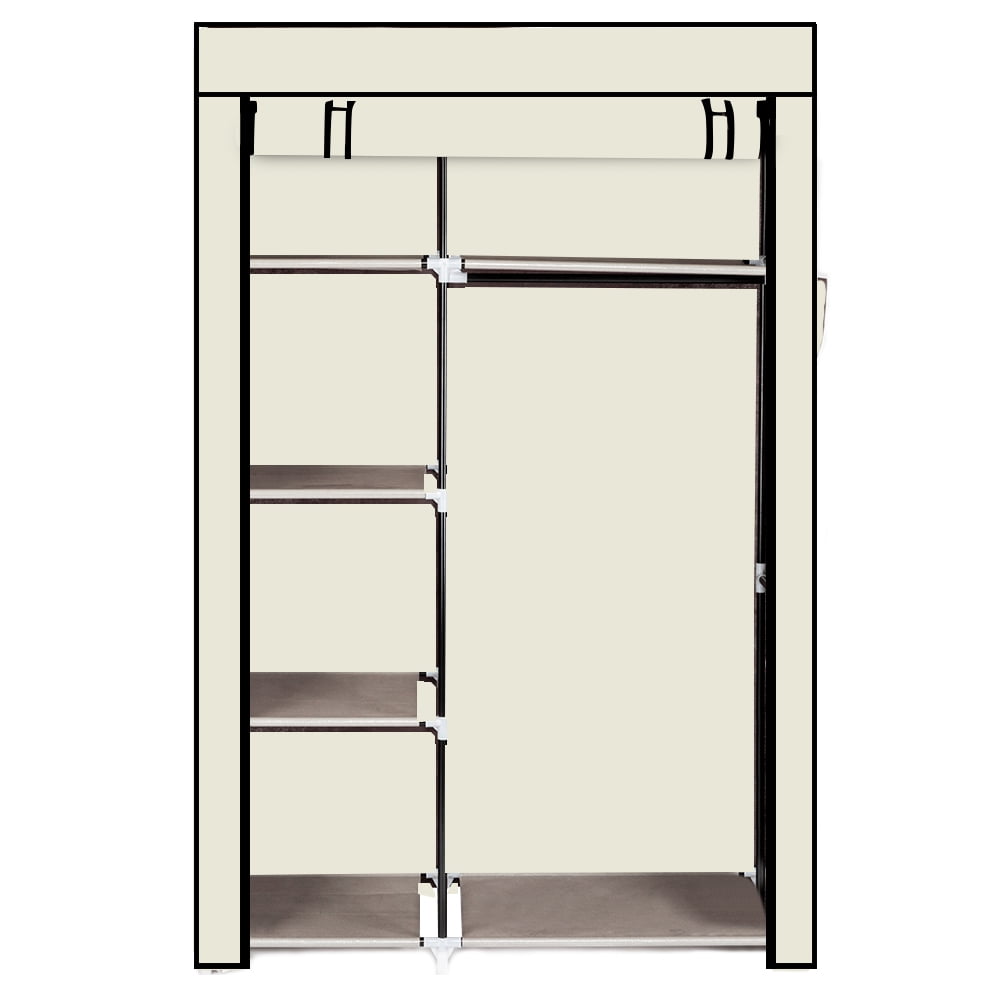UBesGoo Beige Clothes Closet Portable Wardrobe Clothes ...